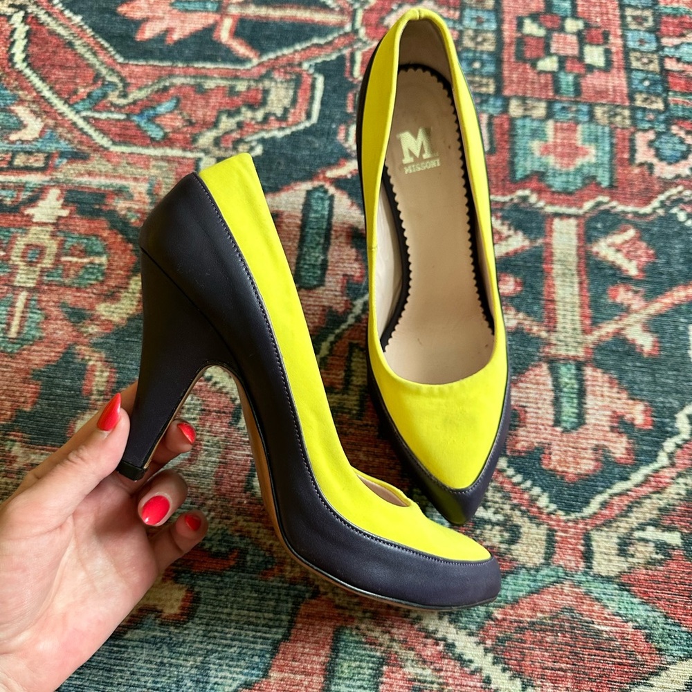 M by Missoni Vibrant Yellow and Purple Heels